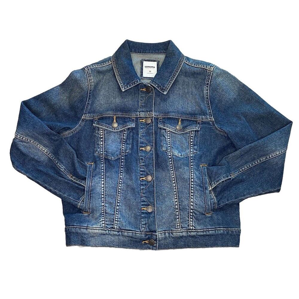 Sonoma The Everyday Denim Jean Jacket Blue Denim Women’s Size Medium